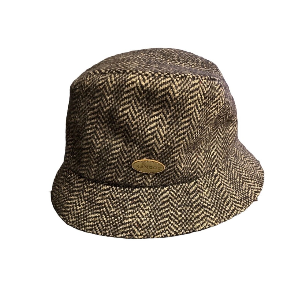 KANGOL Heritage Collection Small Wool Herringbone Gaffer Trilby Plaid Hat 6843KG